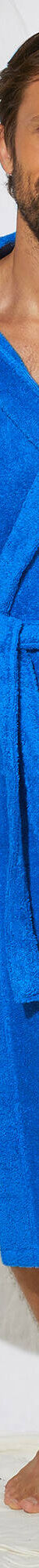 Peignoir mixte adulte col capuche éponge bouclette (bleu dur) Peignoir mixte adulte col capuche éponge bouclette (bleu dur)